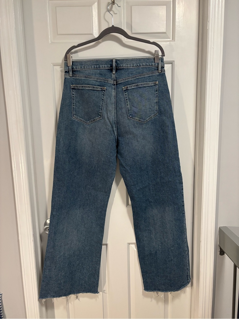 LOFT Frayed High Rise Wide Leg Jeans - Picture 4 of 4